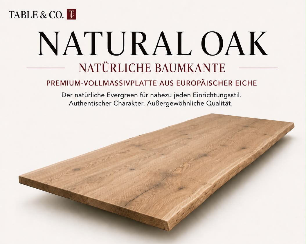 natural oak eichentische esstische baumkante